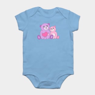 Mom and Baby, Best Friends Teddy Bears Baby Bodysuit